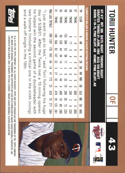 2002 Topps Opening Day Baseball - Picture 75 of 284