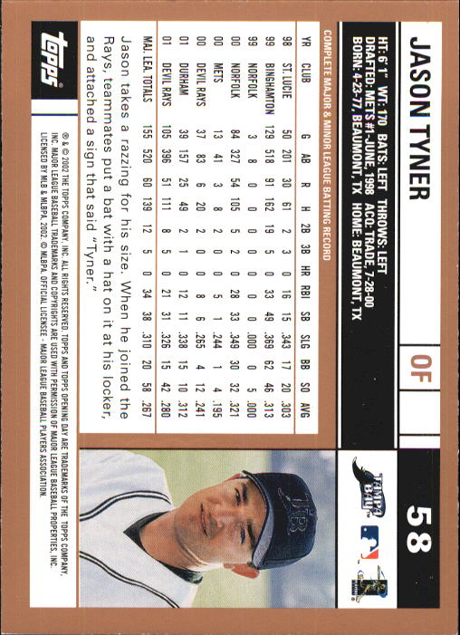 2002 Topps Opening Day Baseball - Picture 100 of 284
