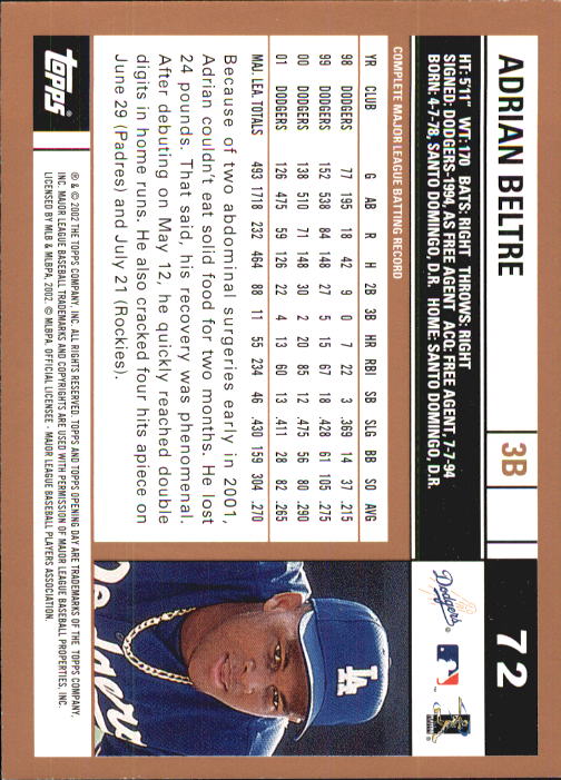 2002 Topps Opening Day Baseball - Picture 124 of 284