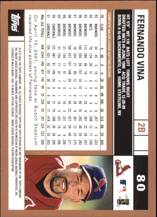 2002 Topps Opening Day Baseball - Picture 136 of 284