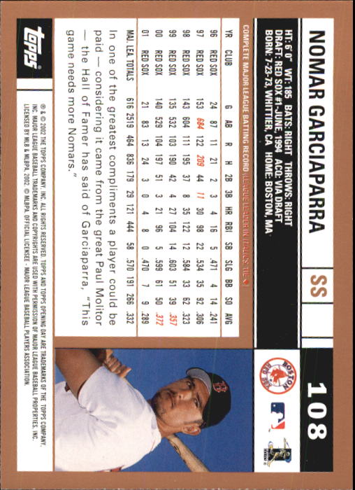 2002 Topps Opening Day Baseball - Picture 178 of 284