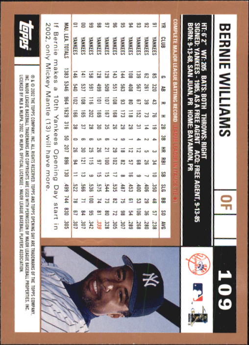 2002 Topps Opening Day Baseball - Picture 180 of 284