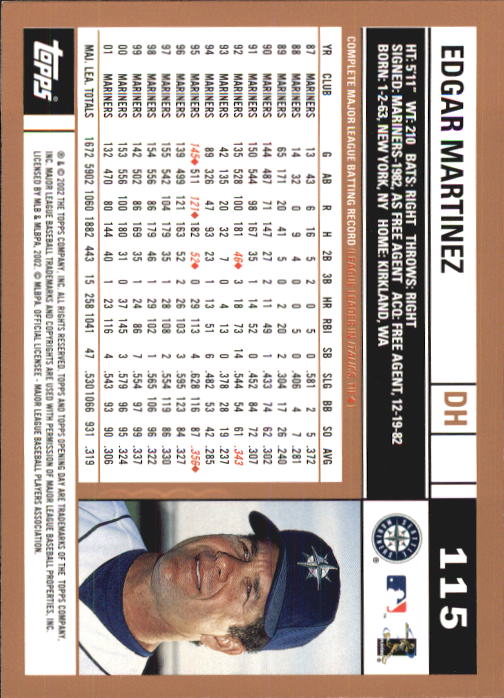 2002 Topps Opening Day Baseball - Picture 190 of 284
