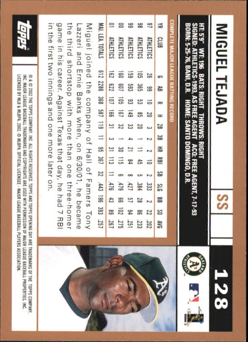 2002 Topps Opening Day Baseball - Picture 214 of 284