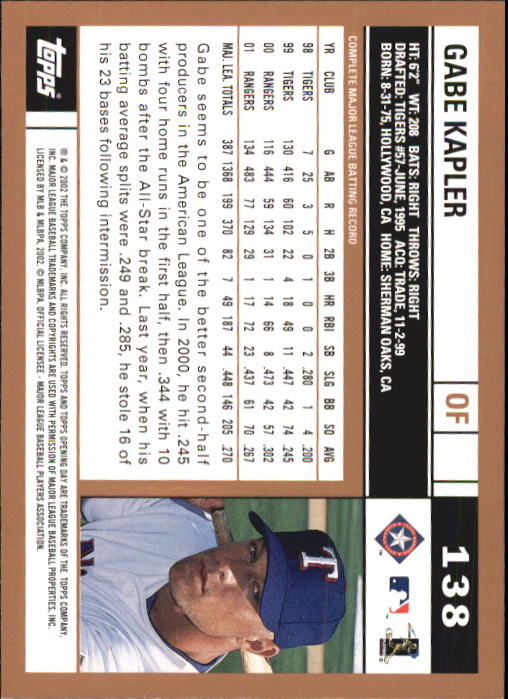 2002 Topps Opening Day Baseball - Picture 234 of 284