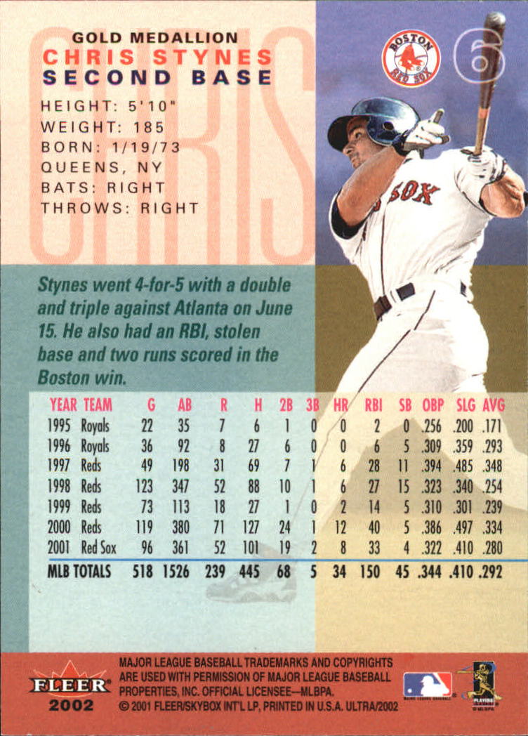 2002 Ultra (Fleer) Baseball "Gold Medallion" Parallel Cards - Picture 7 of 201
