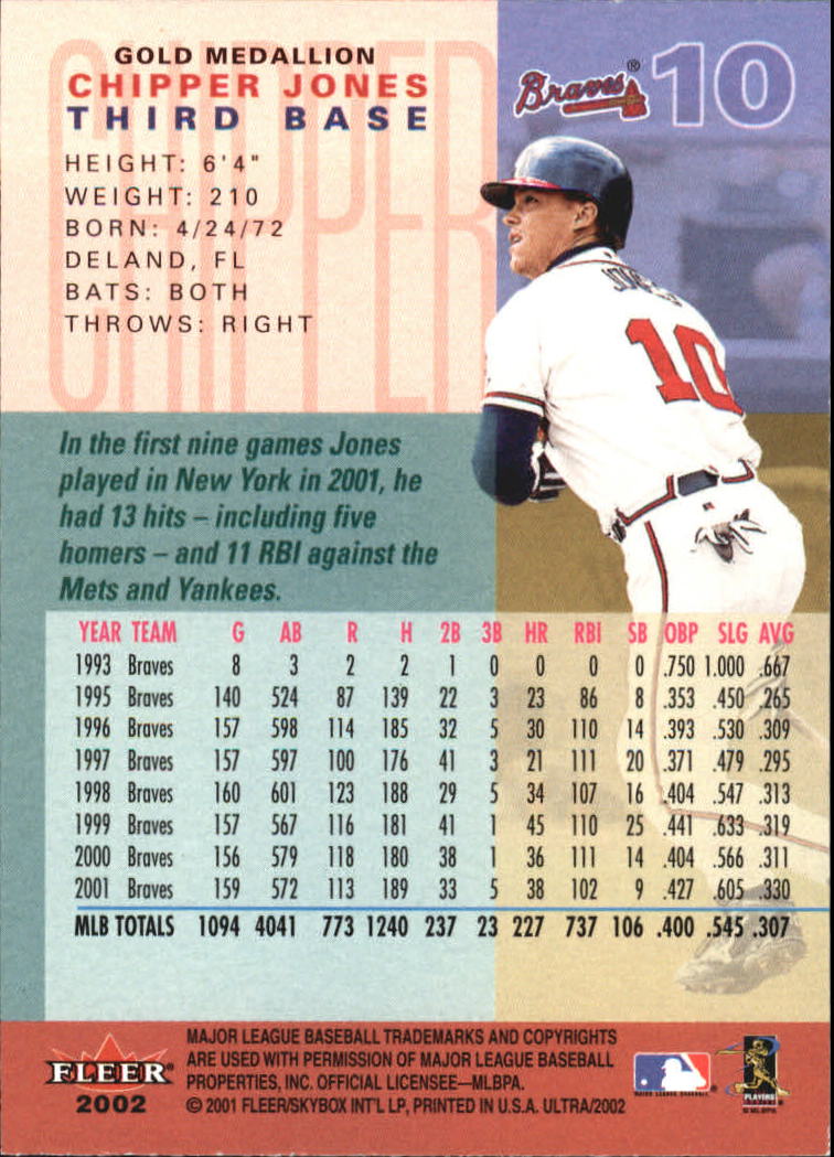 2002 Ultra (Fleer) Baseball "Gold Medallion" Parallel Cards - Picture 11 of 201