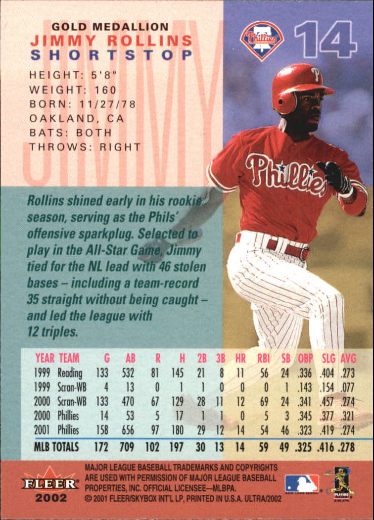 2002 Ultra (Fleer) Baseball "Gold Medallion" Parallel Cards - Picture 17 of 201