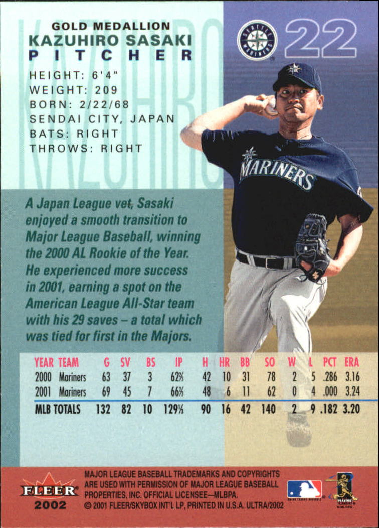 2002 Ultra (Fleer) Baseball "Gold Medallion" Parallel Cards - Picture 31 of 201