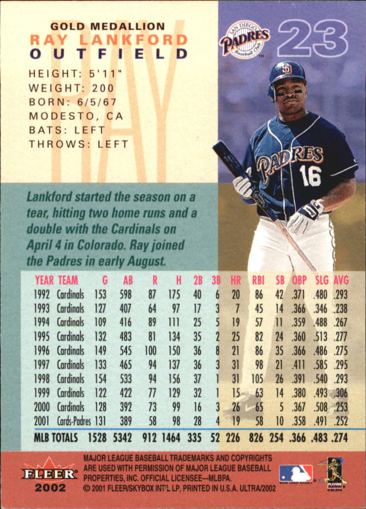 2002 Ultra (Fleer) Baseball "Gold Medallion" Parallel Cards - Picture 33 of 201