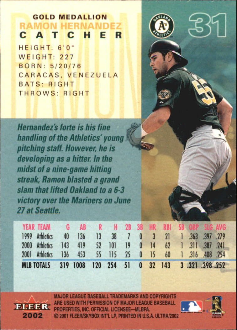 2002 Ultra (Fleer) Baseball "Gold Medallion" Parallel Cards - Picture 41 of 201