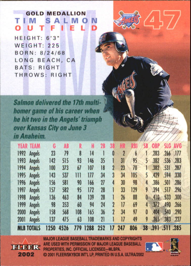 2002 Ultra (Fleer) Baseball "Gold Medallion" Parallel Cards - Picture 53 of 201