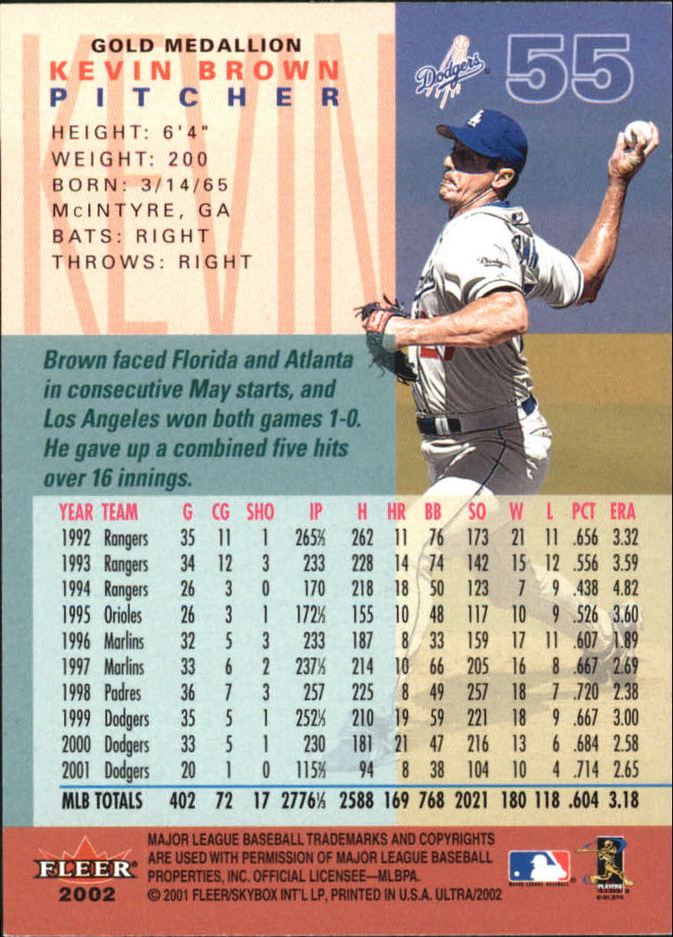 2002 Ultra (Fleer) Baseball "Gold Medallion" Parallel Cards - Picture 59 of 201
