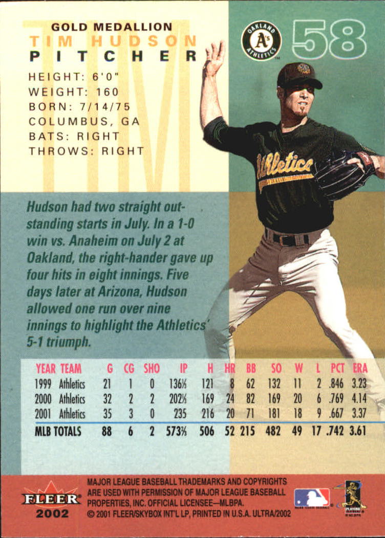 2002 Ultra (Fleer) Baseball "Gold Medallion" Parallel Cards - Picture 61 of 201