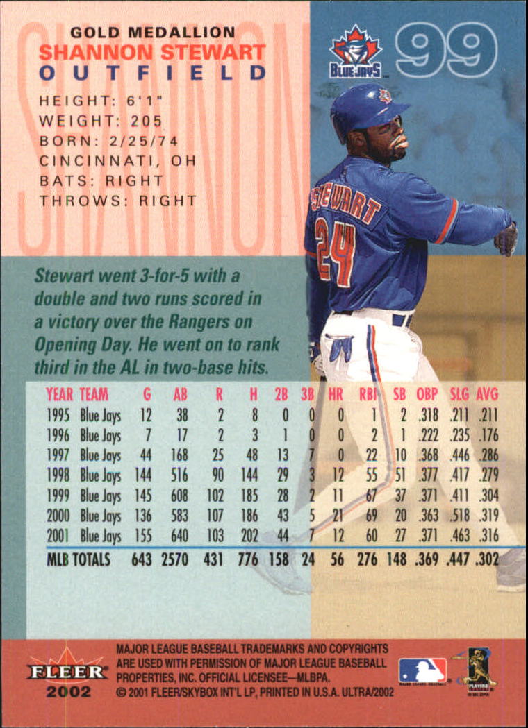 2002 Ultra (Fleer) Baseball "Gold Medallion" Parallel Cards - Picture 87 of 201