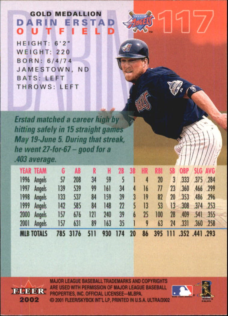 2002 Ultra (Fleer) Baseball "Gold Medallion" Parallel Cards - Picture 105 of 201