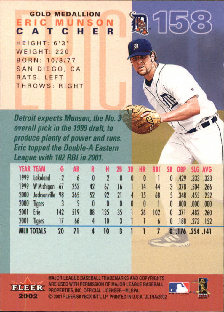 2002 Ultra (Fleer) Baseball "Gold Medallion" Parallel Cards - Picture 141 of 201