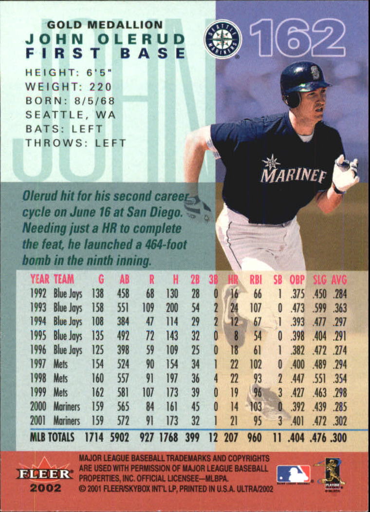 2002 Ultra (Fleer) Baseball "Gold Medallion" Parallel Cards - Picture 147 of 201