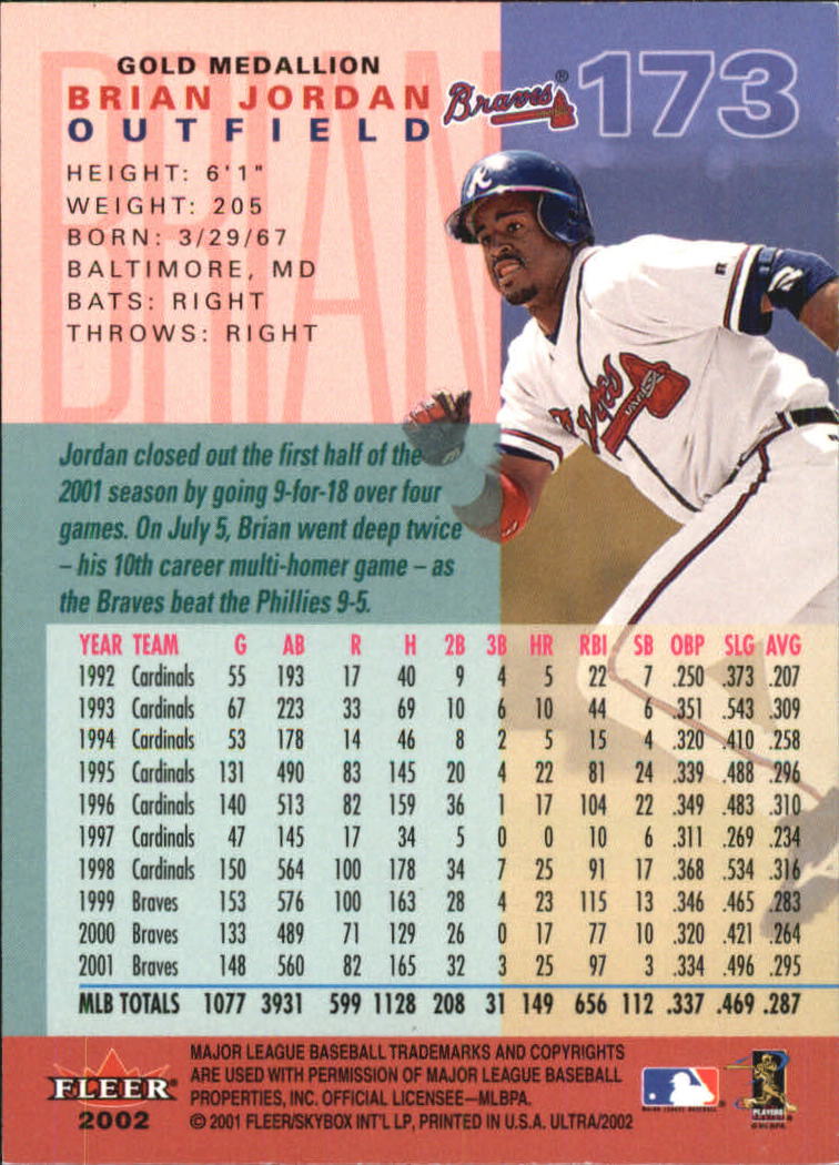 2002 Ultra (Fleer) Baseball "Gold Medallion" Parallel Cards - Picture 157 of 201