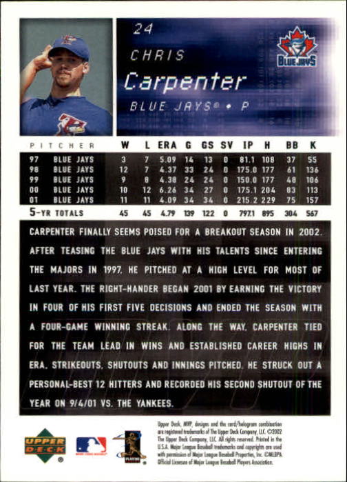 2002 Upper Deck MVP Baseball Card Pick