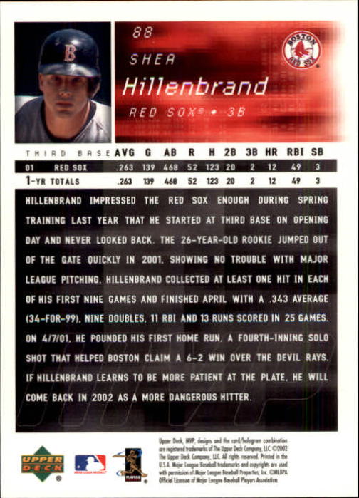 2002 Upper Deck MVP Baseball Card Pick