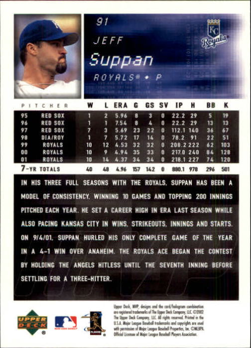 2002 Upper Deck MVP Baseball Card Pick