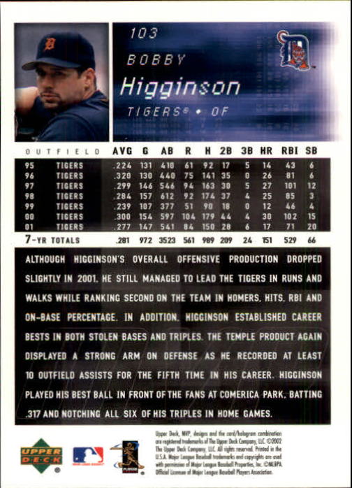 2002 Upper Deck MVP Baseball Card Pick