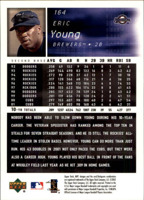 2002 Upper Deck MVP Baseball Card Pick