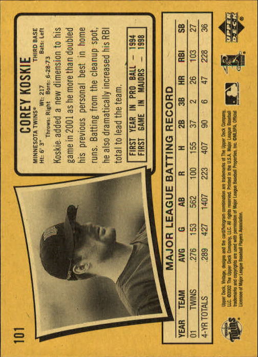 2002 Upper Deck Vintage Baseball Card Pick - Picture 3 of 352