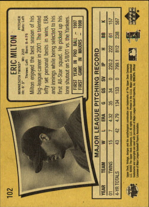 2002 Upper Deck Vintage Baseball Card Pick - Picture 5 of 352