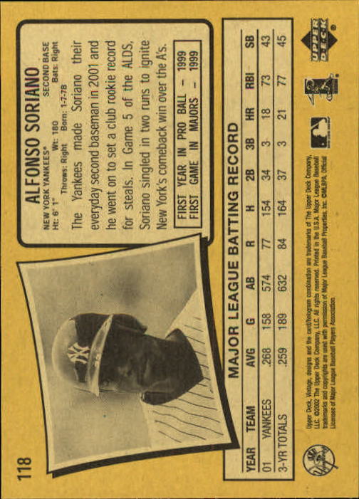 2002 Upper Deck Vintage Baseball Card Pick - Picture 25 of 352