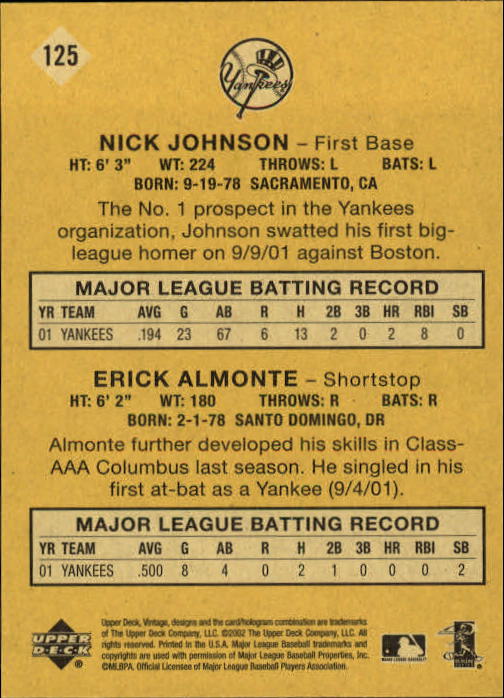 2002 Upper Deck Vintage Baseball Card Pick - Picture 39 of 352