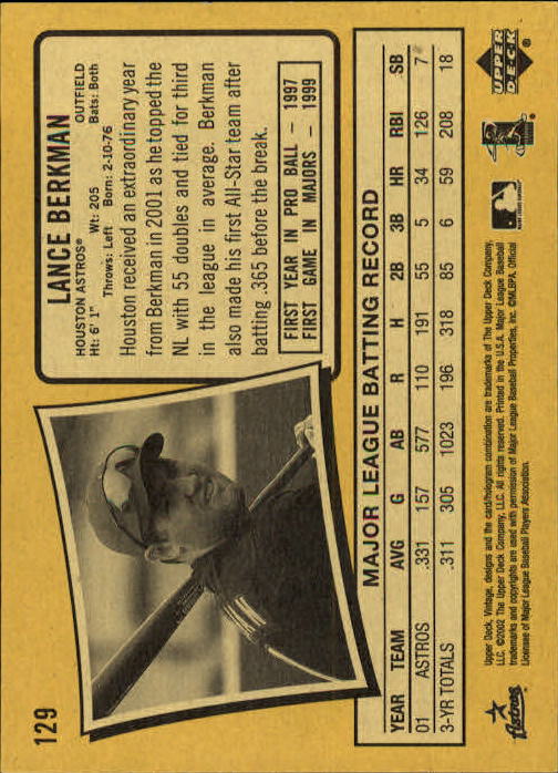 2002 Upper Deck Vintage Baseball Card Pick - Picture 47 of 352