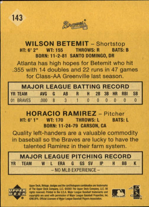 2002 Upper Deck Vintage Baseball Card Pick - Picture 69 of 352