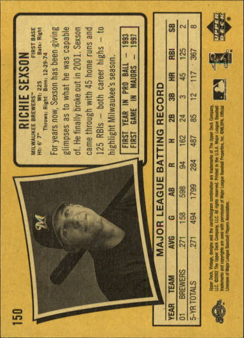 2002 Upper Deck Vintage Baseball Card Pick - Picture 81 of 352