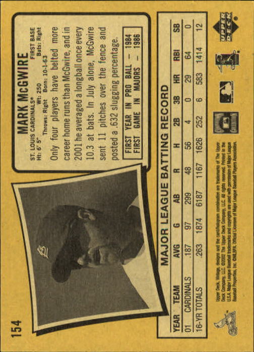 2002 Upper Deck Vintage Baseball Card Pick - Picture 87 of 352