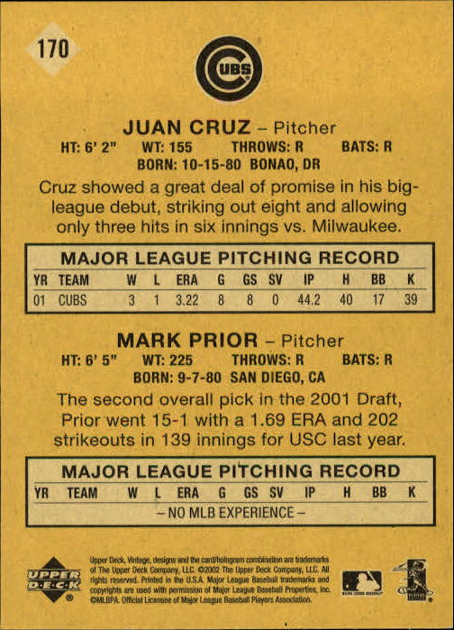 2002 Upper Deck Vintage Baseball Card Pick - Picture 115 of 352