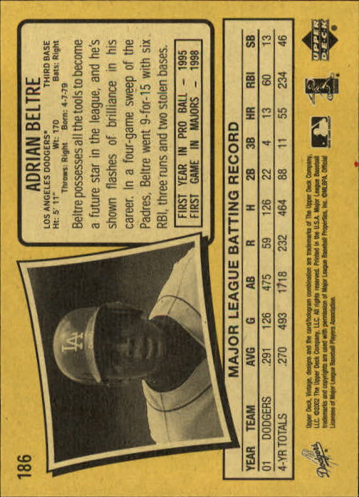 2002 Upper Deck Vintage Baseball Card Pick - Picture 143 of 352