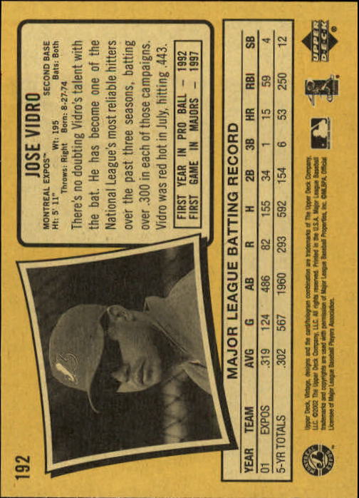 2002 Upper Deck Vintage Baseball Card Pick - Picture 153 of 352