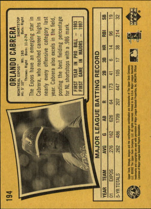 2002 Upper Deck Vintage Baseball Card Pick - Picture 157 of 352