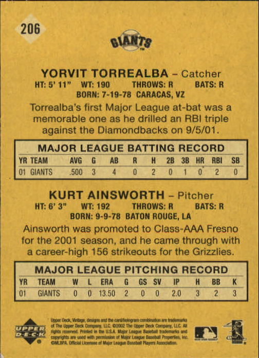 2002 Upper Deck Vintage Baseball Card Pick - Picture 181 of 352