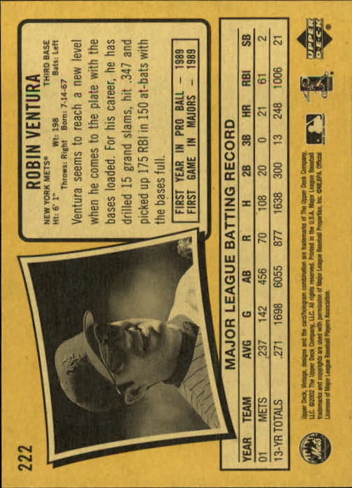 2002 Upper Deck Vintage Baseball Card Pick - Picture 210 of 352