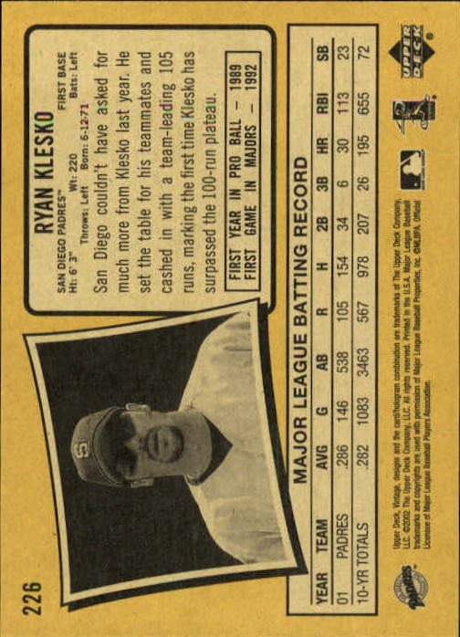 2002 Upper Deck Vintage Baseball Card Pick - Picture 218 of 352