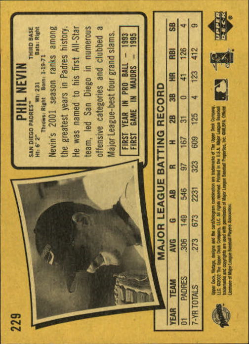 2002 Upper Deck Vintage Baseball Card Pick - Picture 224 of 352