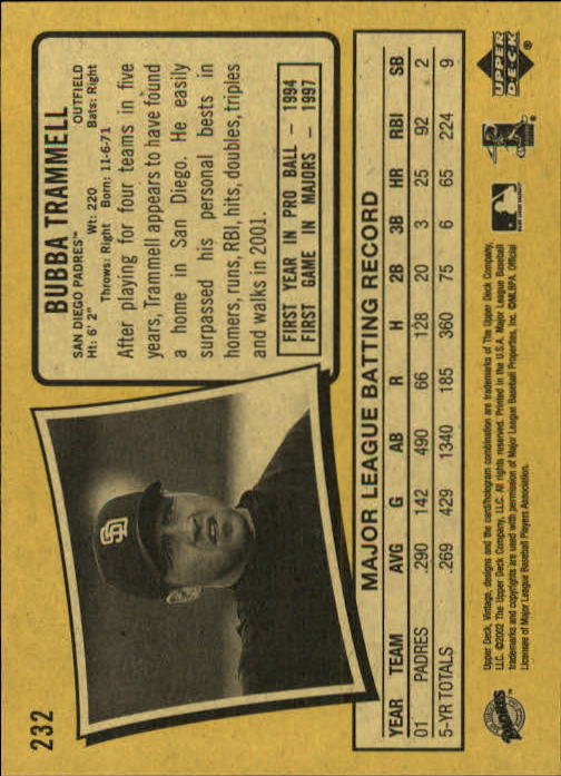 2002 Upper Deck Vintage Baseball Card Pick - Picture 230 of 352