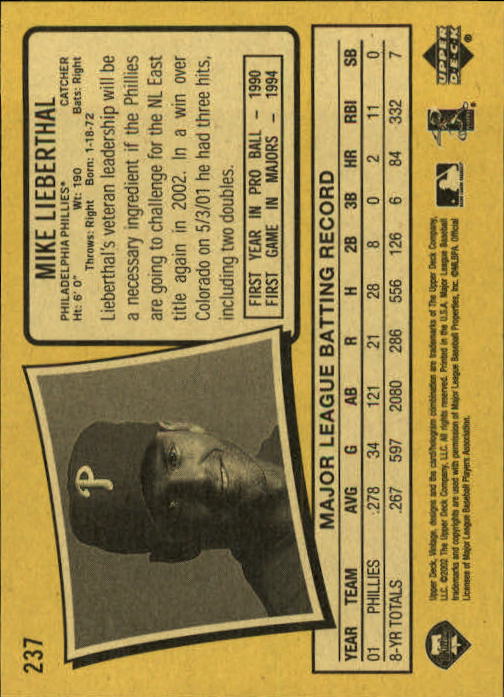 2002 Upper Deck Vintage Baseball Card Pick - Picture 240 of 352