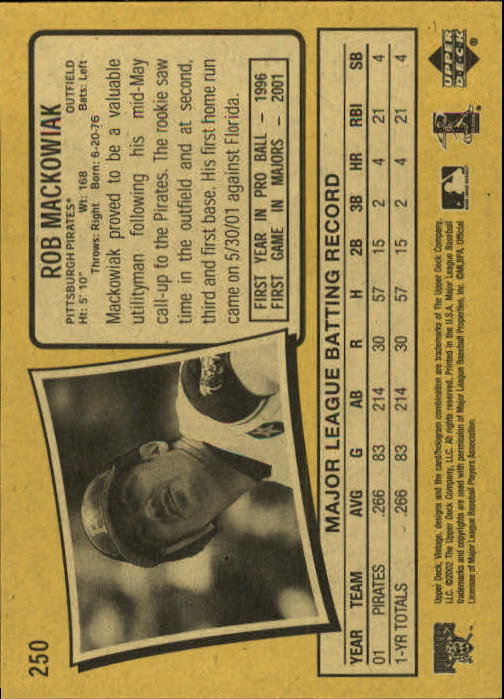 2002 Upper Deck Vintage Baseball Card Pick - Picture 264 of 352