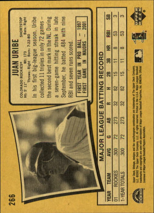 2002 Upper Deck Vintage Baseball Card Pick - Picture 290 of 352