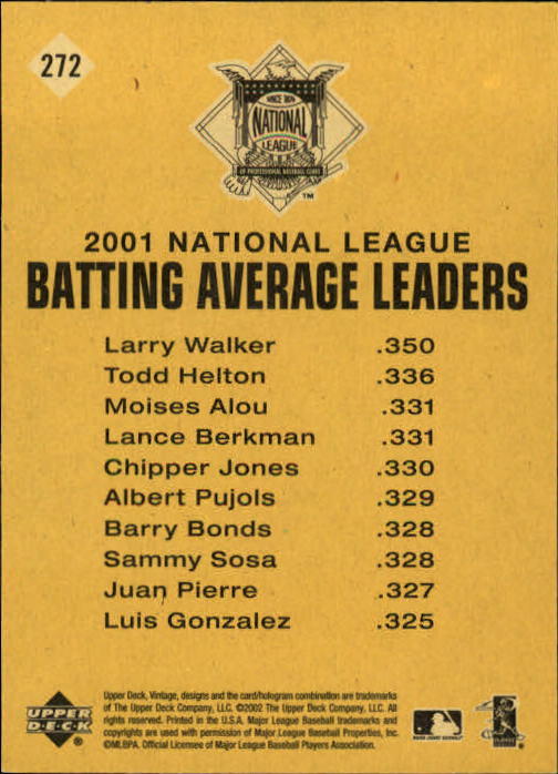 2002 Upper Deck Vintage Baseball Card Pick - Picture 300 of 352