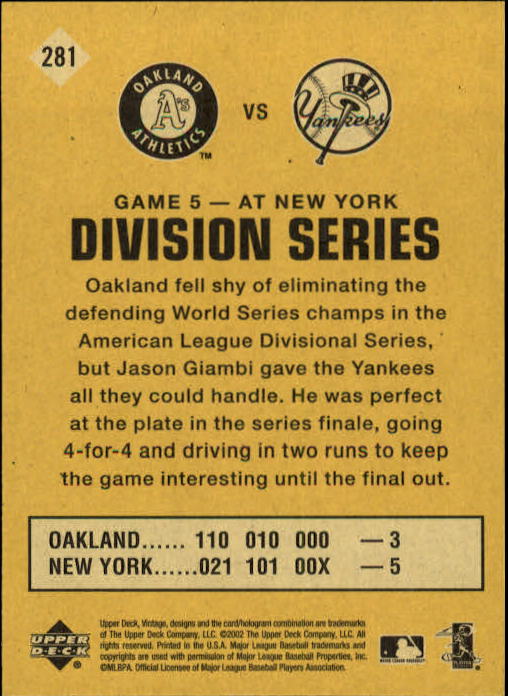 2002 Upper Deck Vintage Baseball Card Pick - Picture 316 of 352